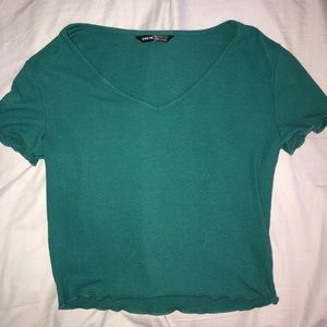 Green crop top